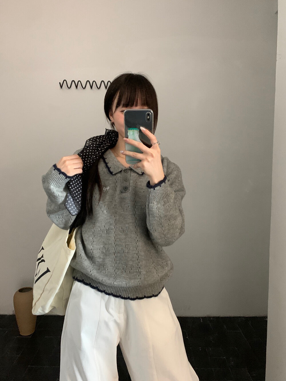 // 精緻蝴蝶結刺繡撞色包邊鈎花NT