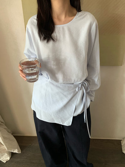 // 高質lyocell麻設計師感綁腰BL