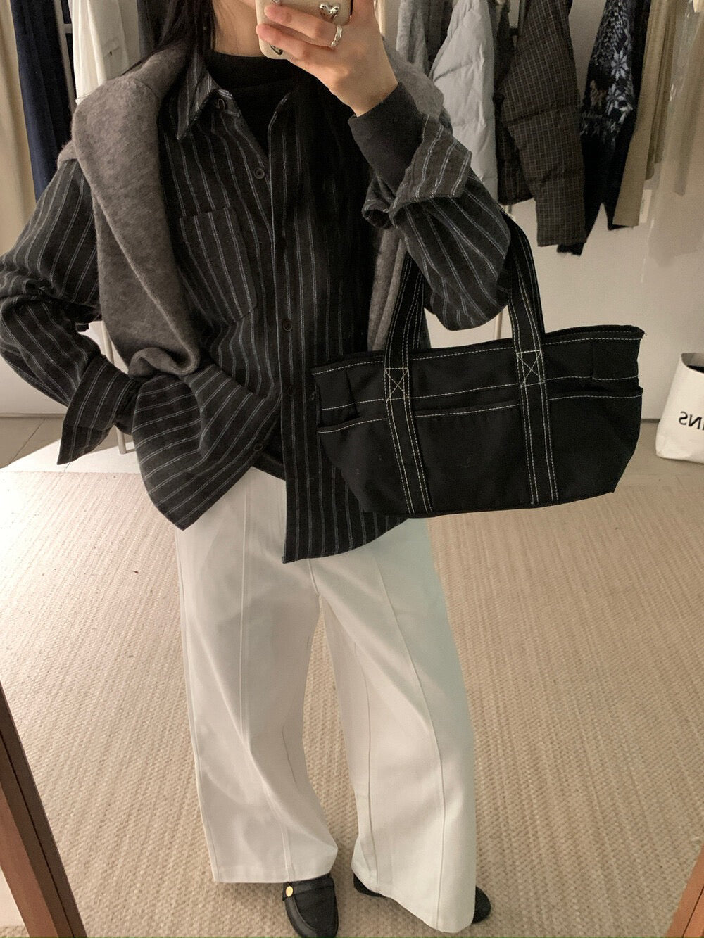 // 褲型超美中線設計直筒褲