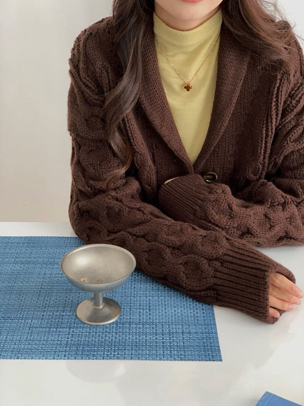 // 慵懶感麻花翻領中長CD