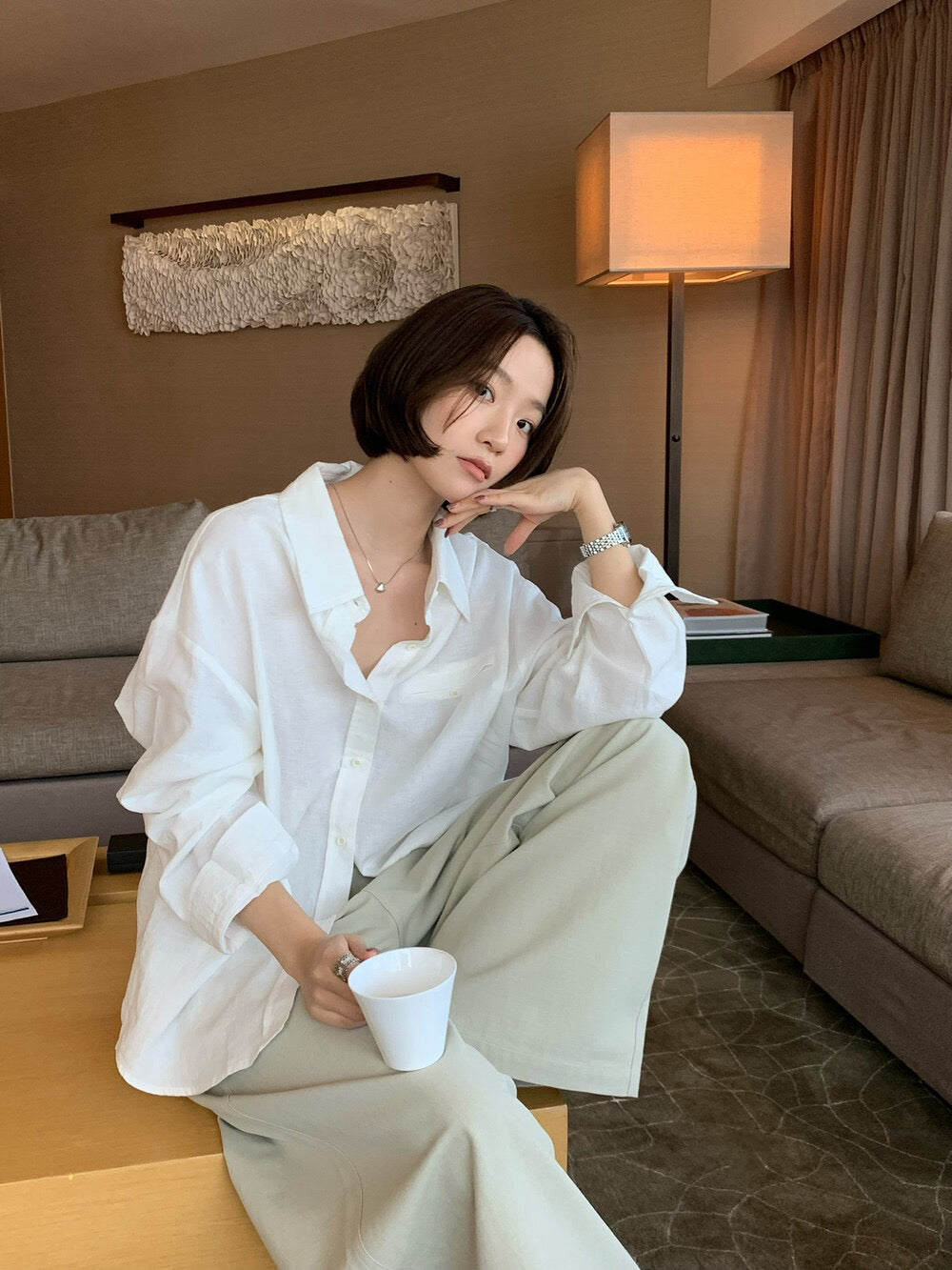 🥨 多巴胺色系棉麻混紡恤衫