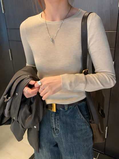 // 桑蠶絲+絲光羊毛親膚顯瘦薄針織￼