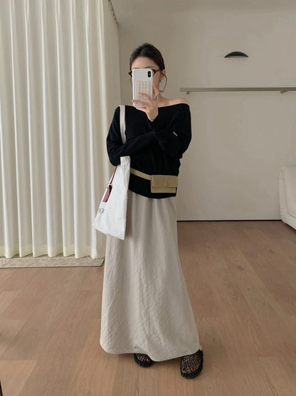 // 垂感肌理感微A顯瘦SK