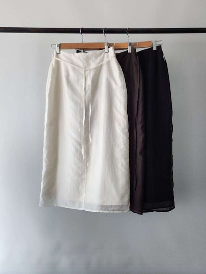 // 雙層lace後開叉連腰繩SK