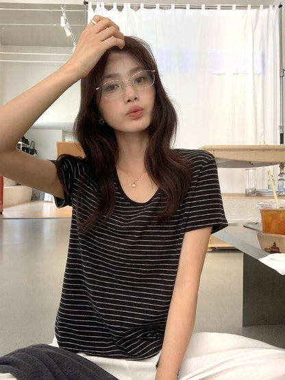 B64 / 熱賣12色U領純色TEE