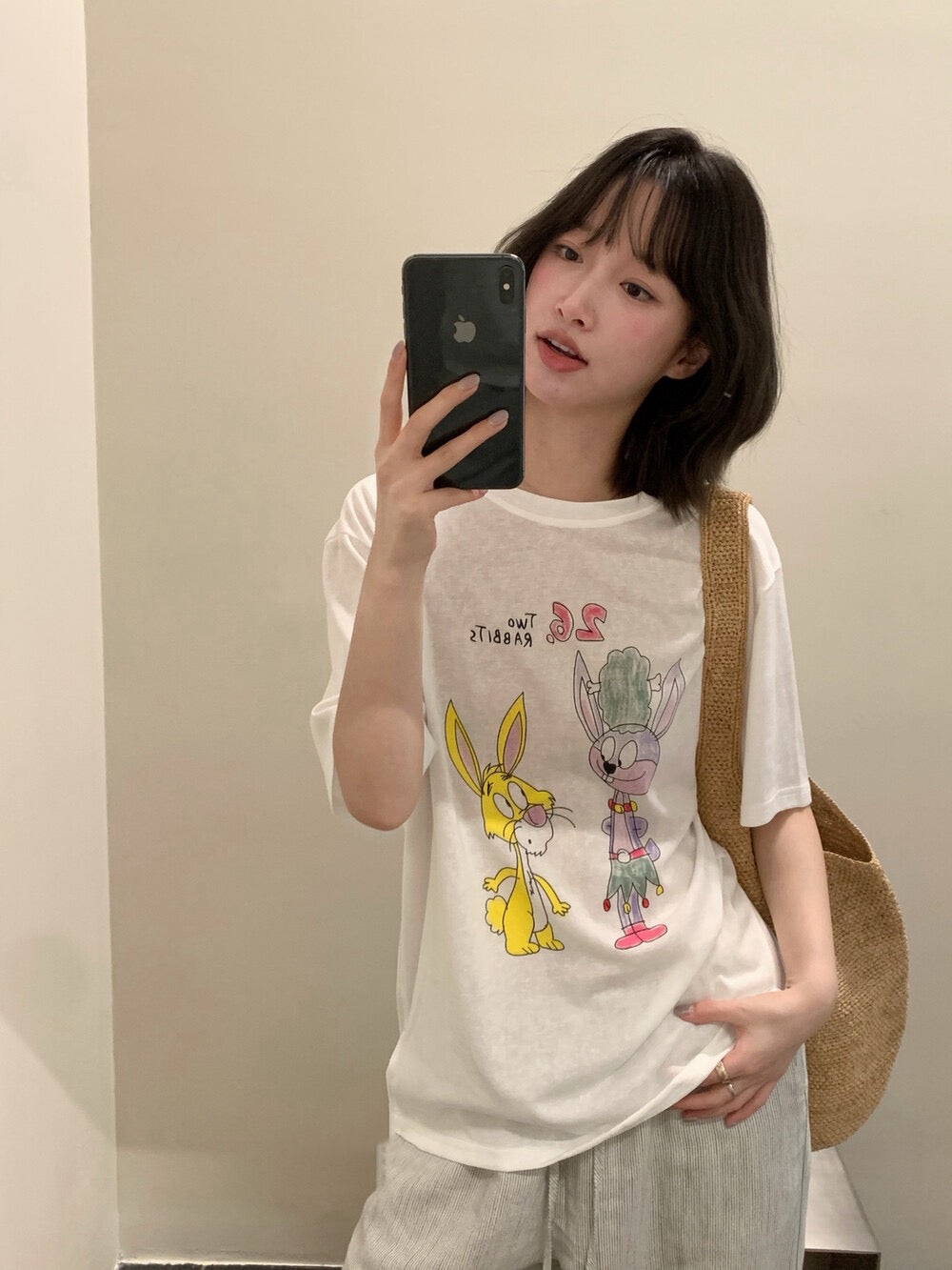 // 可愛卡通印花短袖TEE