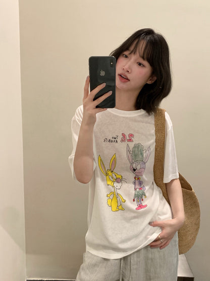 // 可愛卡通印花短袖TEE