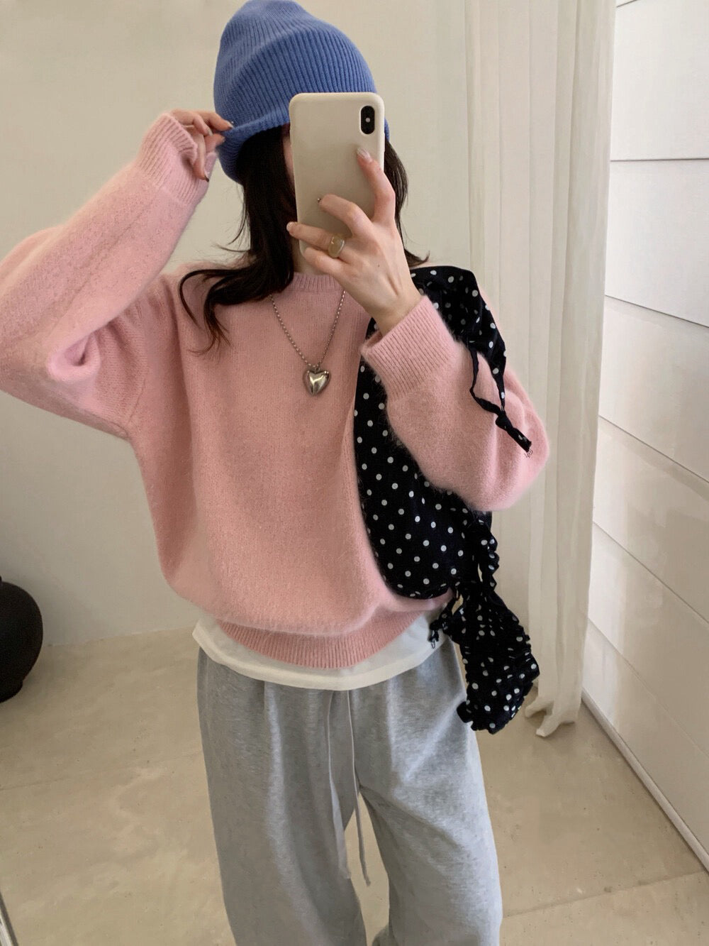 // 軟糯超美色系混兔毛圓領毛衣