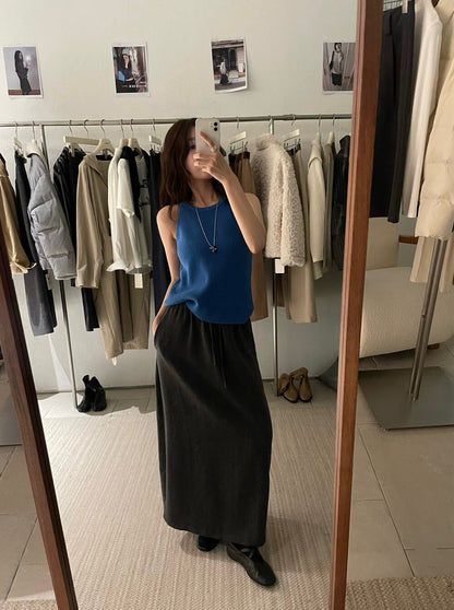 // 顯瘦掛頸入膊針織背心