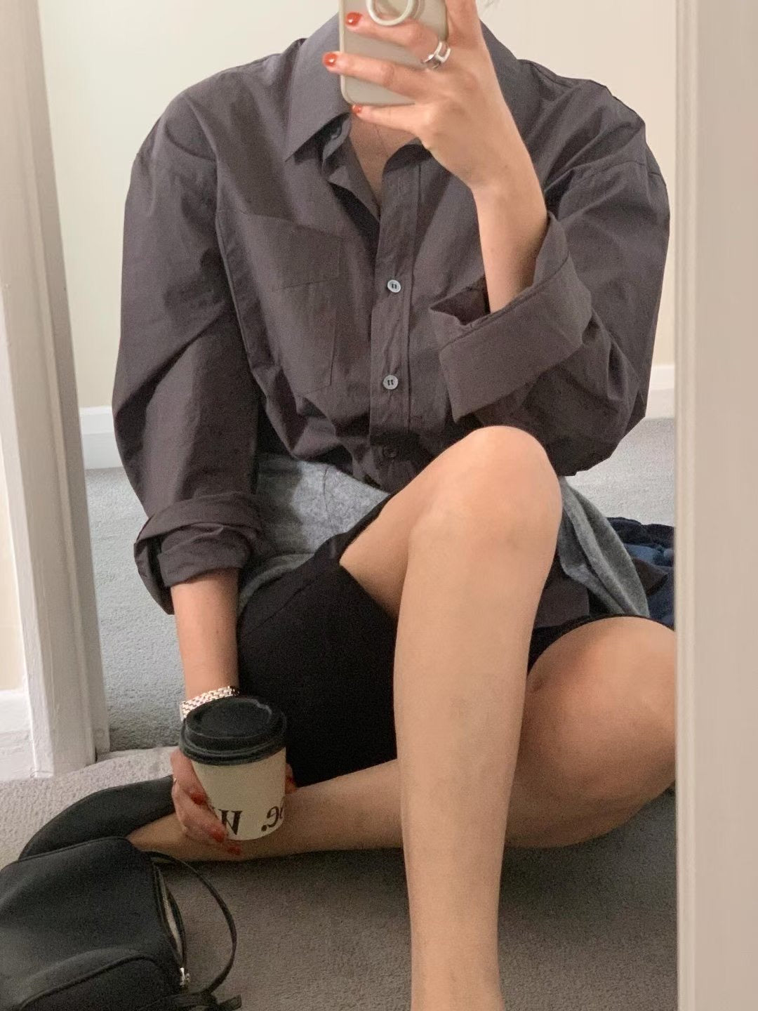 // 純棉挺版氣質口袋SH