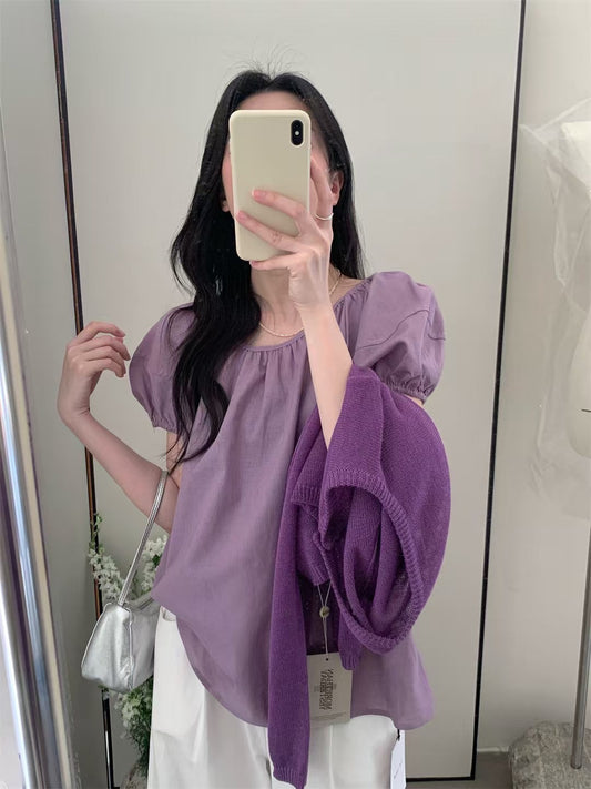 // 微泡泡袖超美多色BL