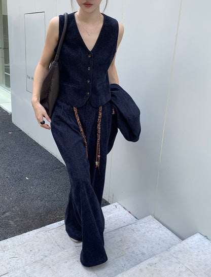 // 超美雪尼爾絨馬甲+褲+外套SET(外套可分開單買)