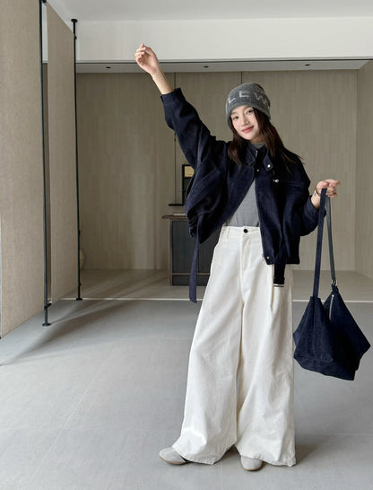 // 質感超好的雪尼爾絨帥氣短款外套