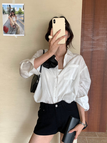 // 肌理感紋理鈎針花邊恤衫