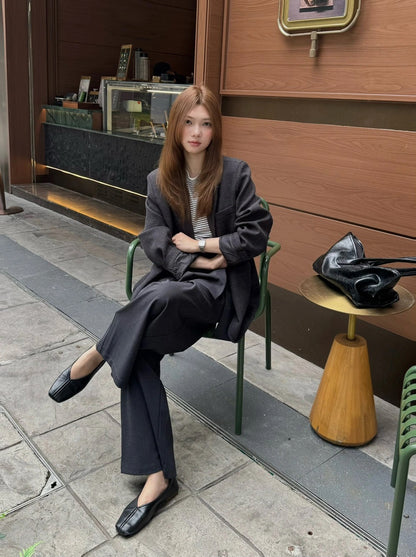 J31 / 寬鬆款口袋設計正裝感西裝外套