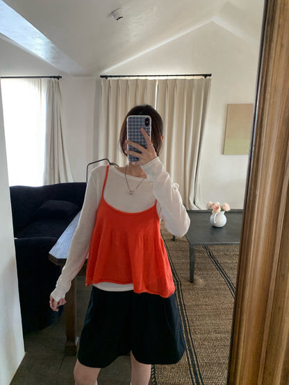 // 春季疊穿必備小吊帶+打底TEE套裝