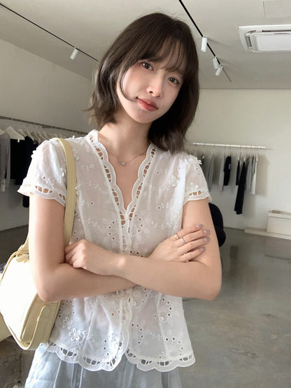 // 絕美重工鈎花小飛袖BL