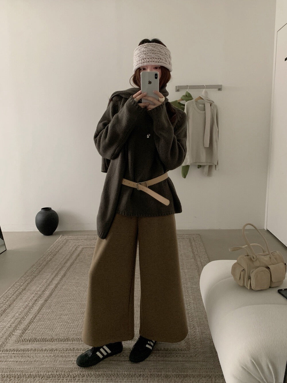 // 超軟糯後口袋羊毛糯米褲