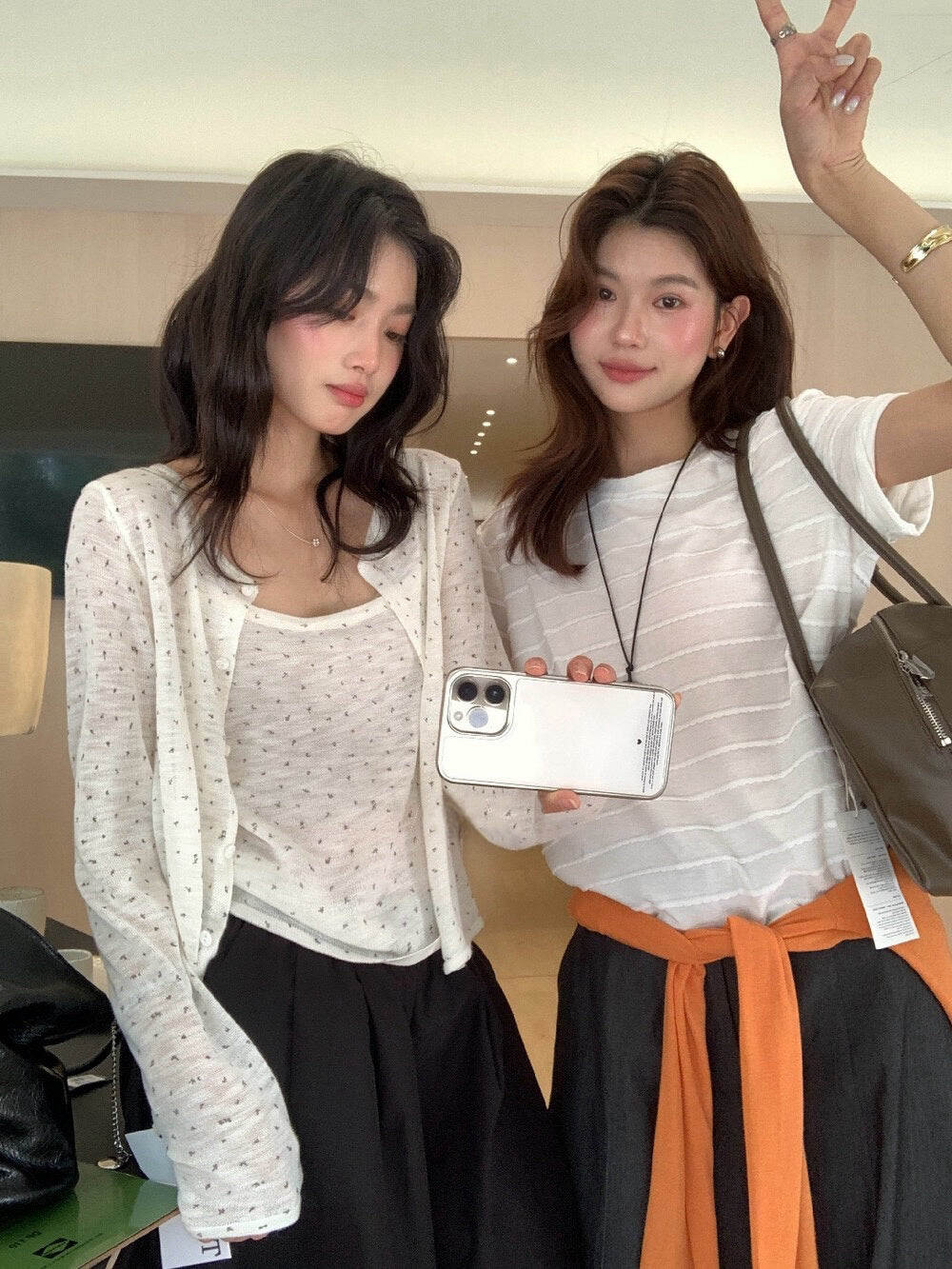 // 竹節麻小碎花吊帶+小外套套裝