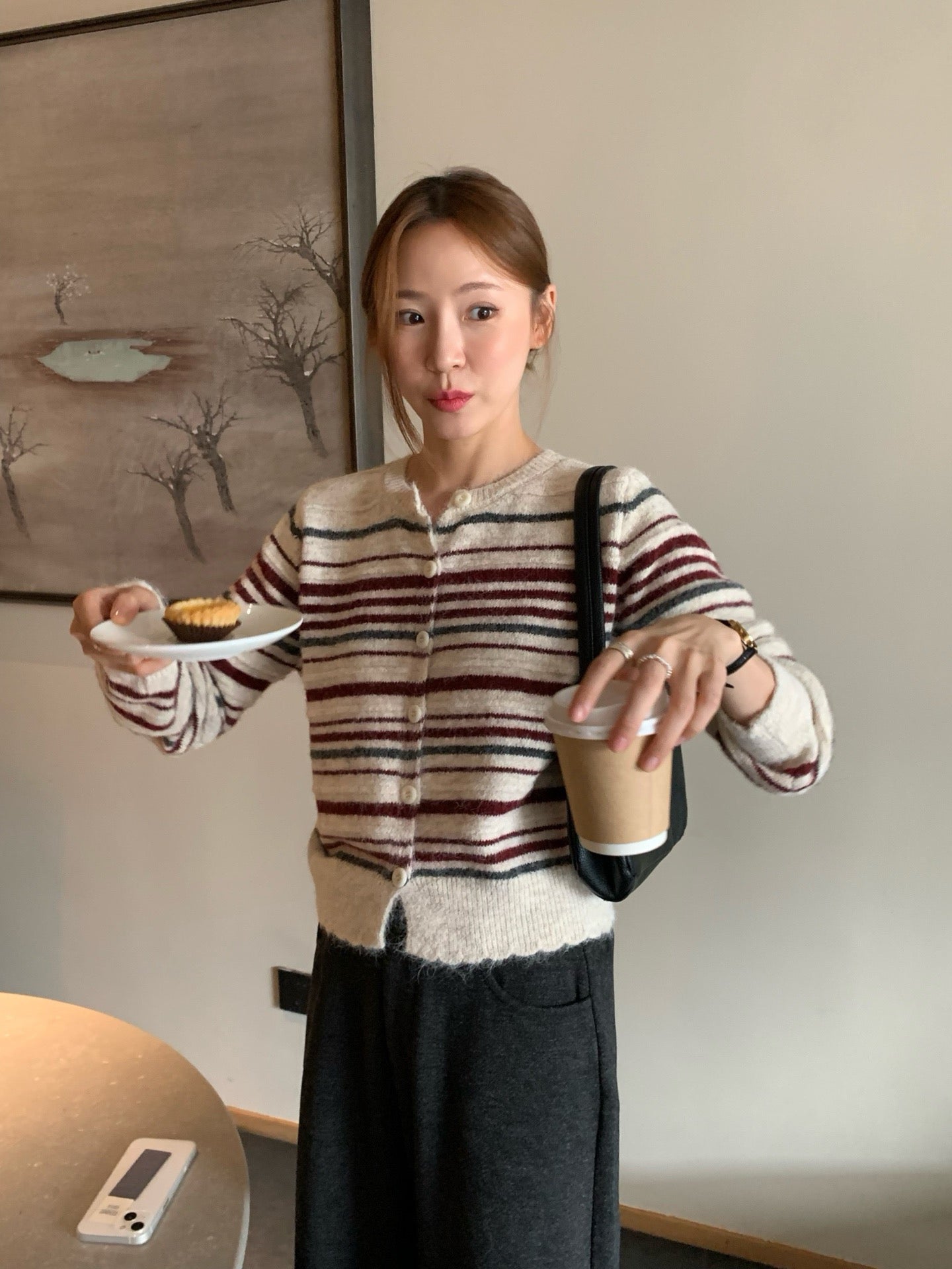 // 復古配色8%wool間條CD