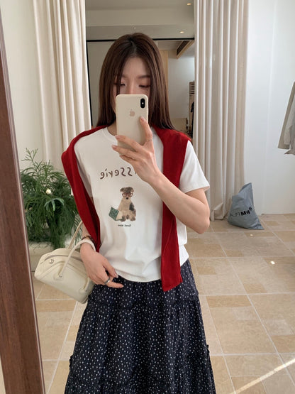 🐕 可愛眼鏡小狗印花TEE