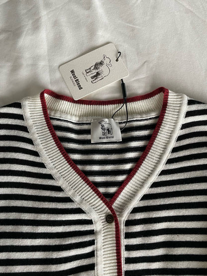 // 復古撞色間條包邊CD