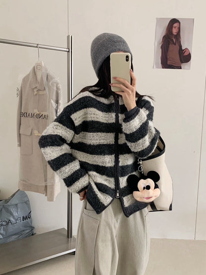 // 慵懶連帽肌理感拉鍊CD