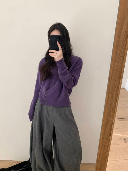 // 100%羊毛軟糯高質交叉鈕扣NT