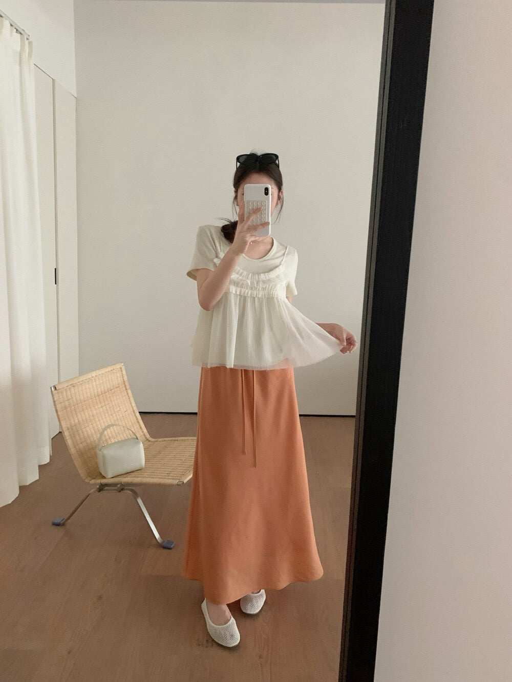 // 精緻壓褶邊lace小吊帶