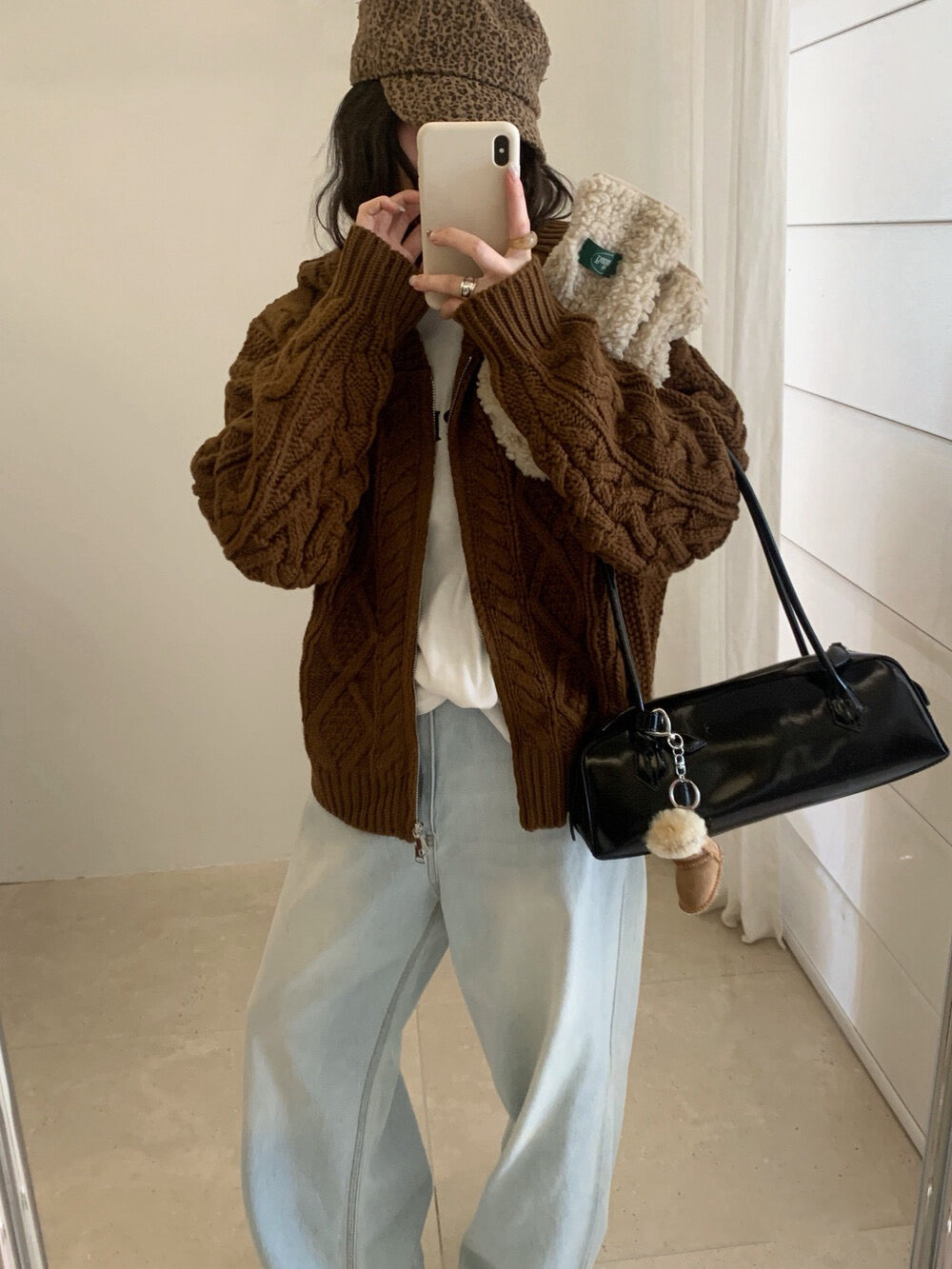 // 重工麻花上下拉鍊連帽CD