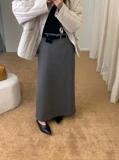 // 50%wool解鎖一切秋冬配搭的長款直筒裙