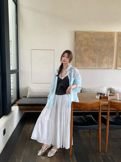 // 慵懶風層層蛋糕中裙