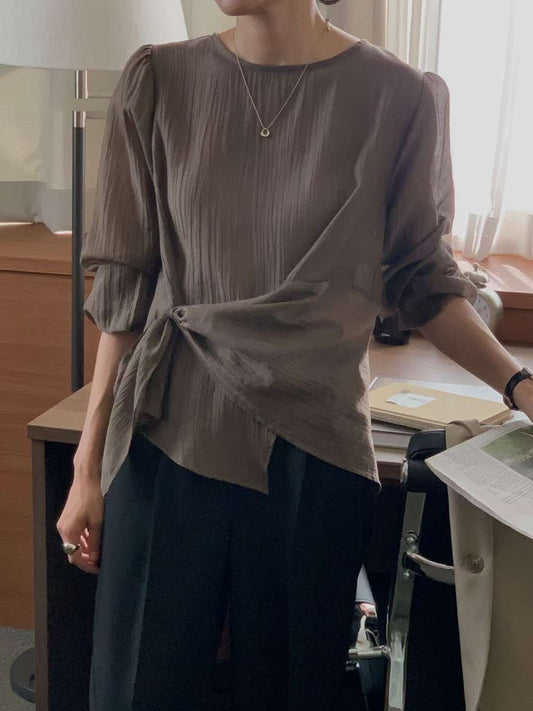 // 設計感樹紋免燙打結BL