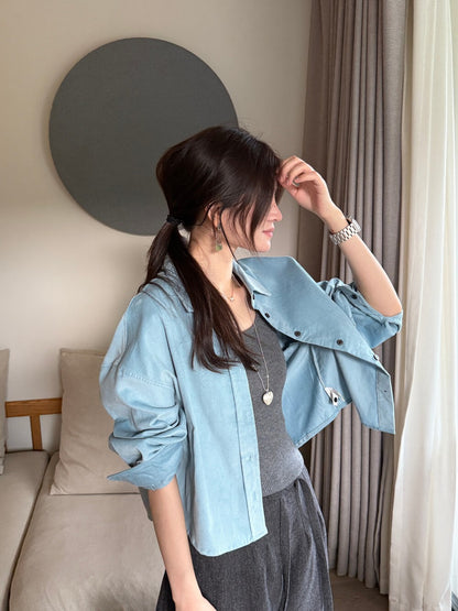 // 高級感真絲絲絨短款SH