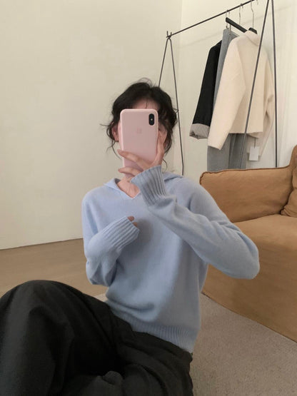 // 100%綿羊毛無縫一體連帽NT