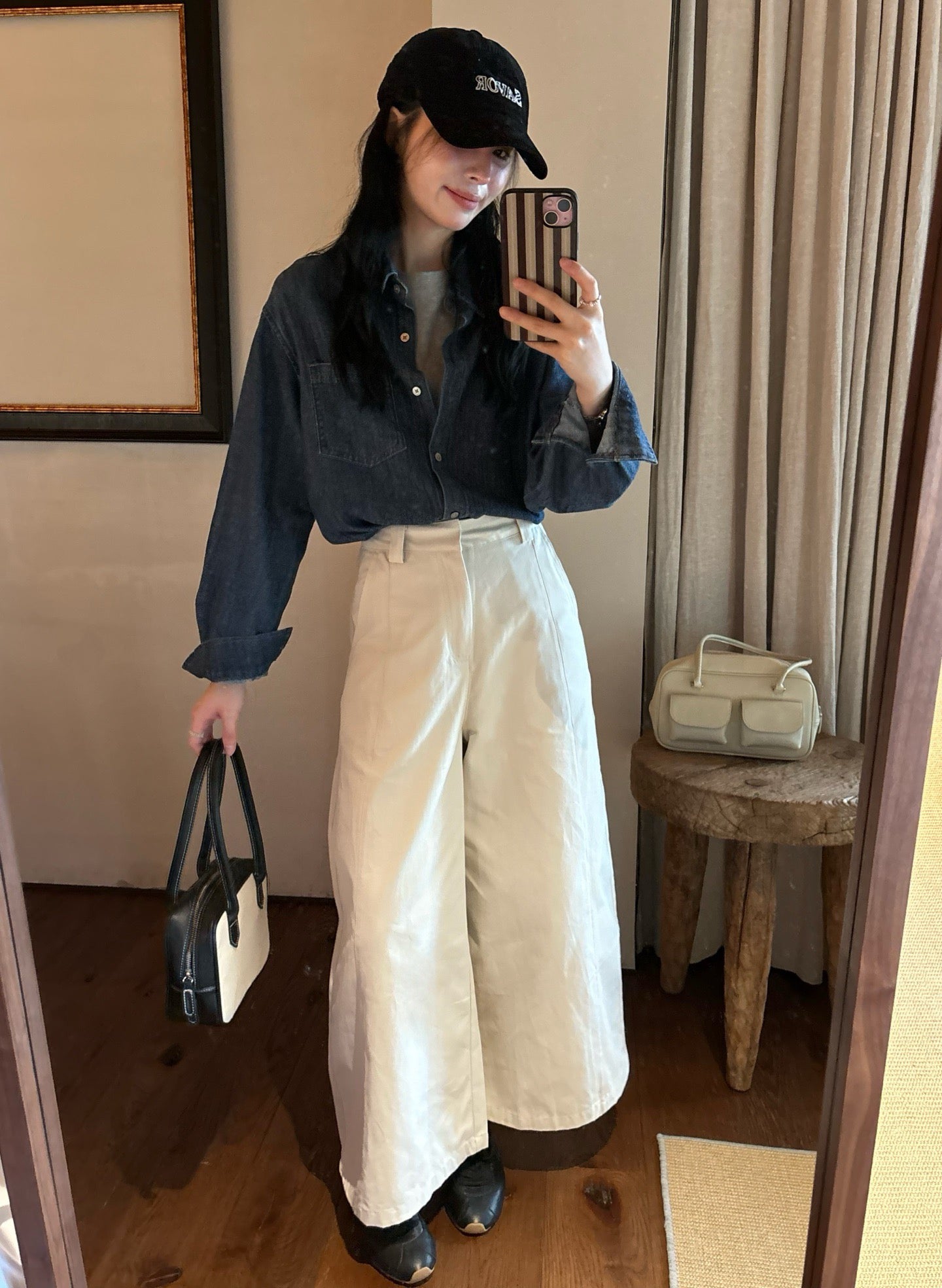 // 經典復古洗水色口袋SH