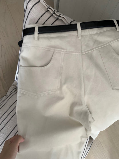 // 小個子必入九分闊腳褲(連腰帶)