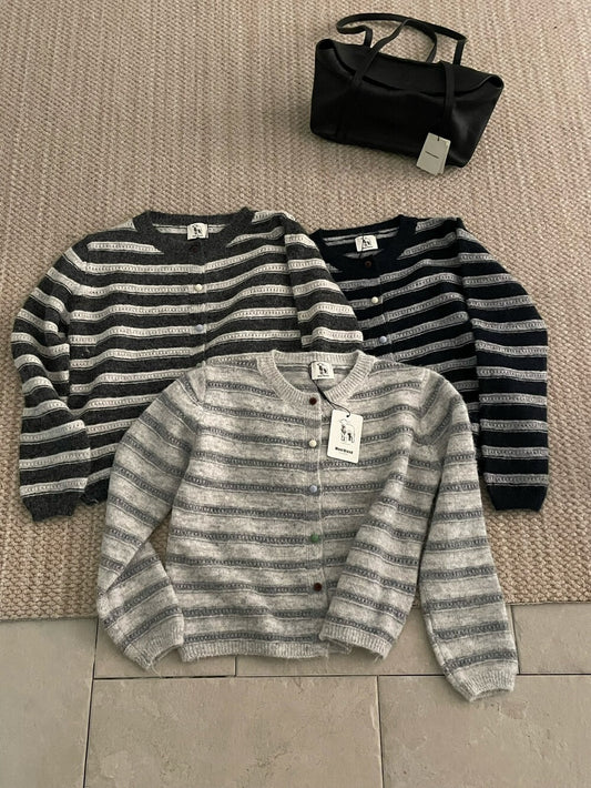 // 8%wool混色鈕鏤空間條CD