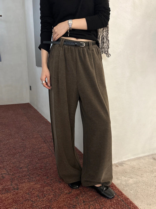 P40 / 超舒服柔軟壓褶束腳休閒糯米褲(連腰帶)