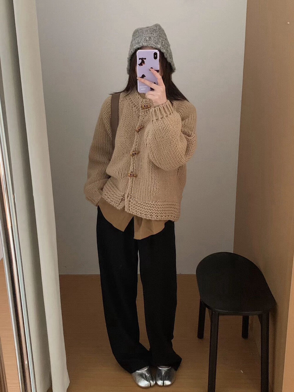 // 30%綿羊毛粗針牛角鈕CD