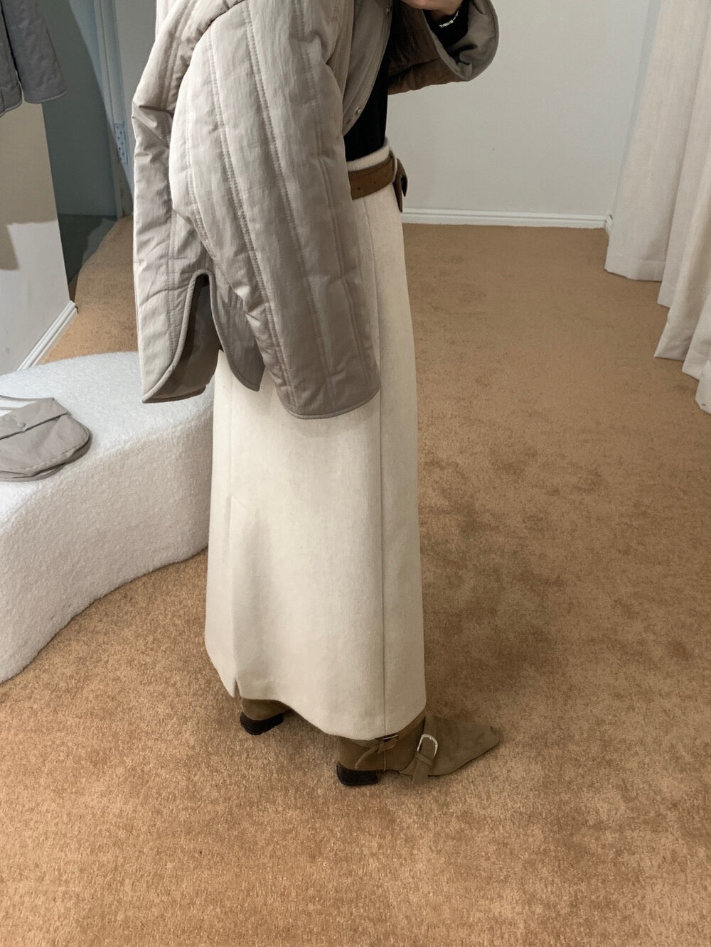 // 50%wool解鎖一切秋冬配搭的長款直筒裙