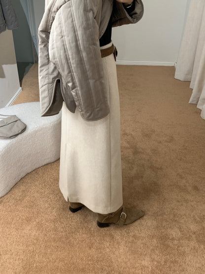 // 50%wool解鎖一切秋冬配搭的長款直筒裙