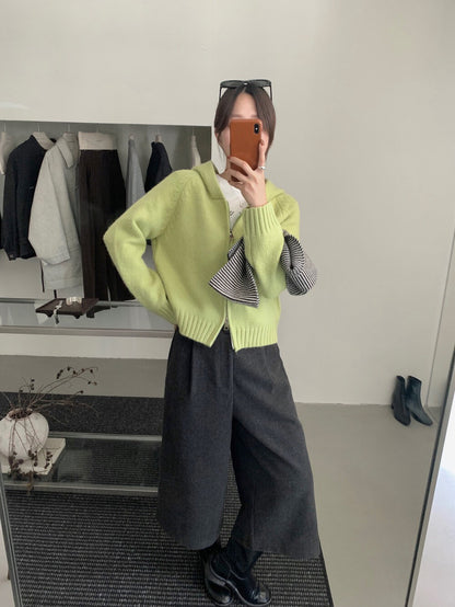 // 鬆弛氛圍感慵懶連帽雙拉鍊冷外套