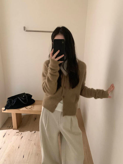 // 40%wool高品質v領開胸CD