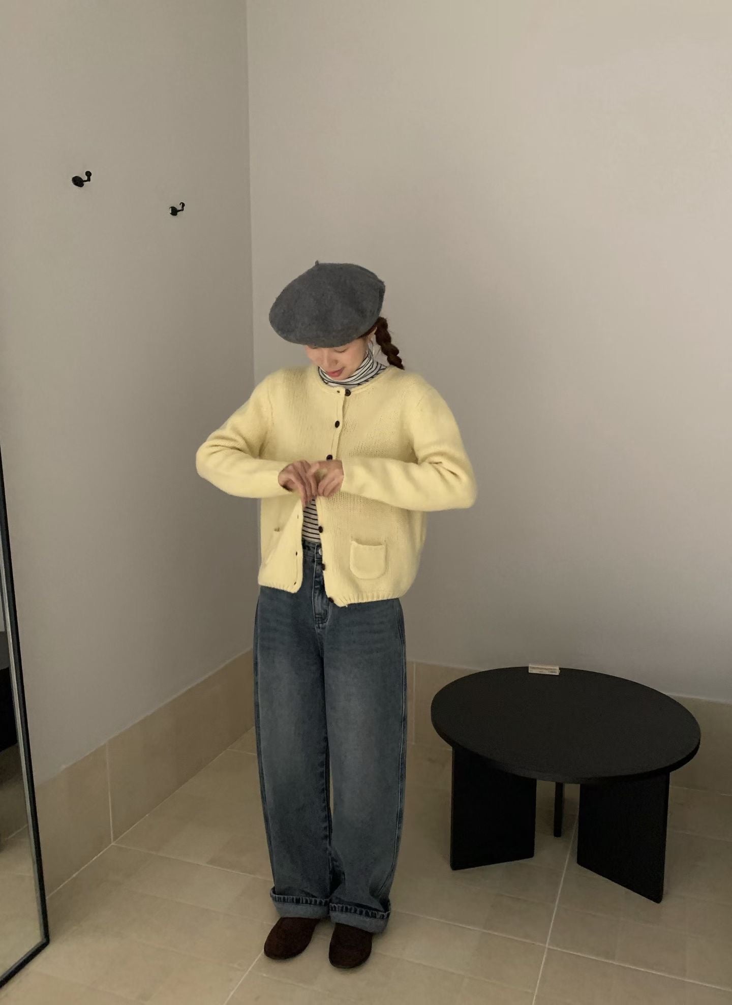 // 100%羊毛可愛弧邊小口袋CD