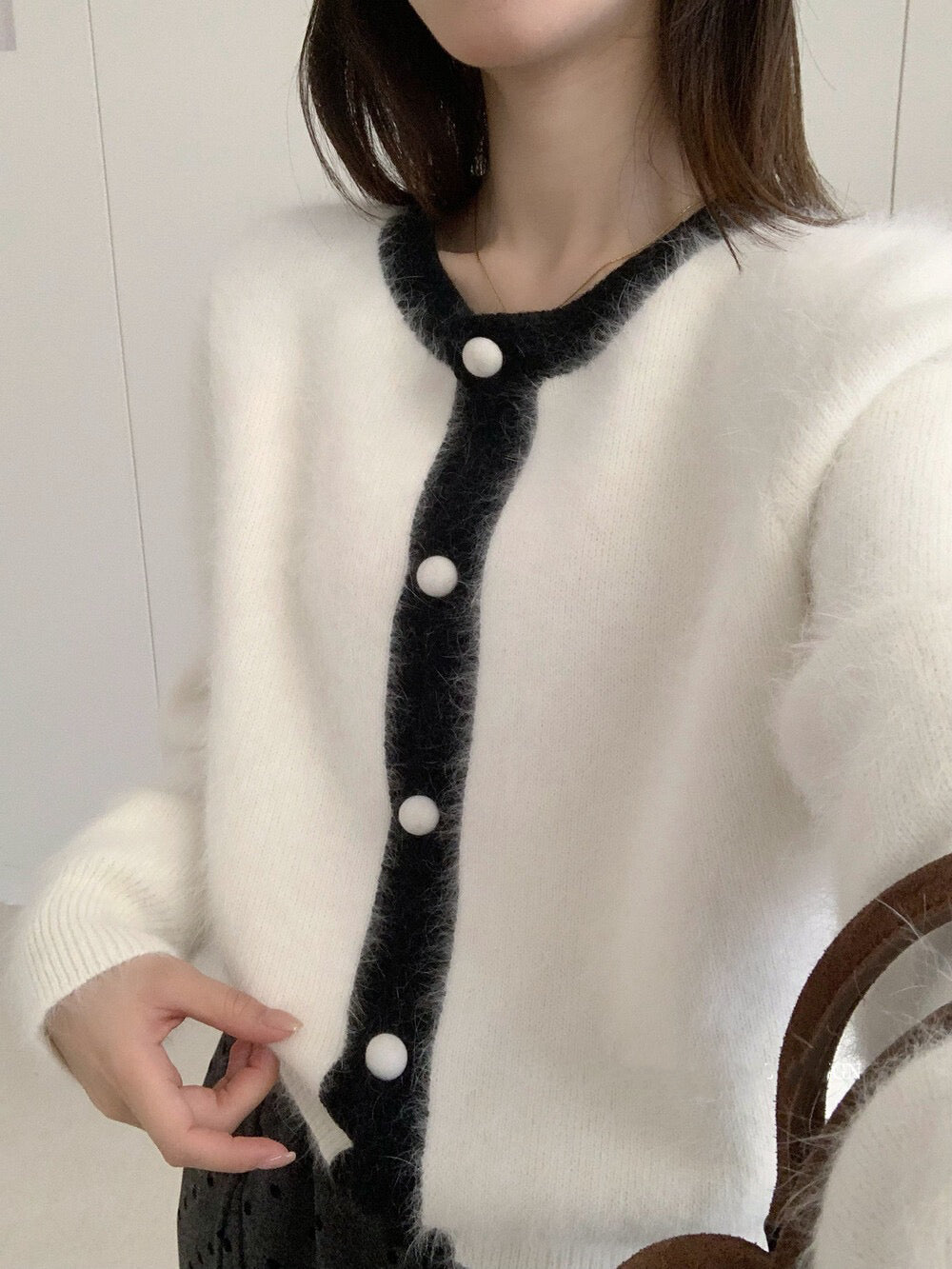 // 高質raccoon超soft毛茸感撞色邊CR