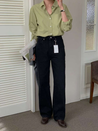 // premium black washing denim