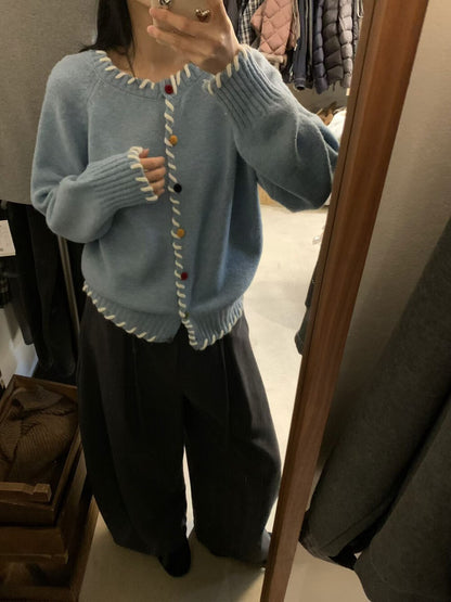 // 6%羊毛手縫線包邊彩扣CD