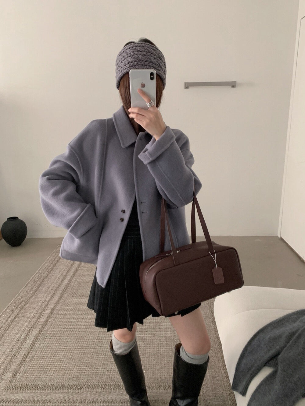 // 軟而不塌100%雙面羊毛特別鈕扣handmade外套