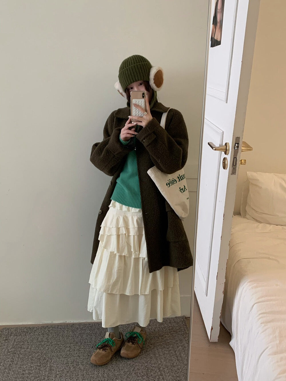 // 10%alpaca+80%wool口袋翻領長長外套